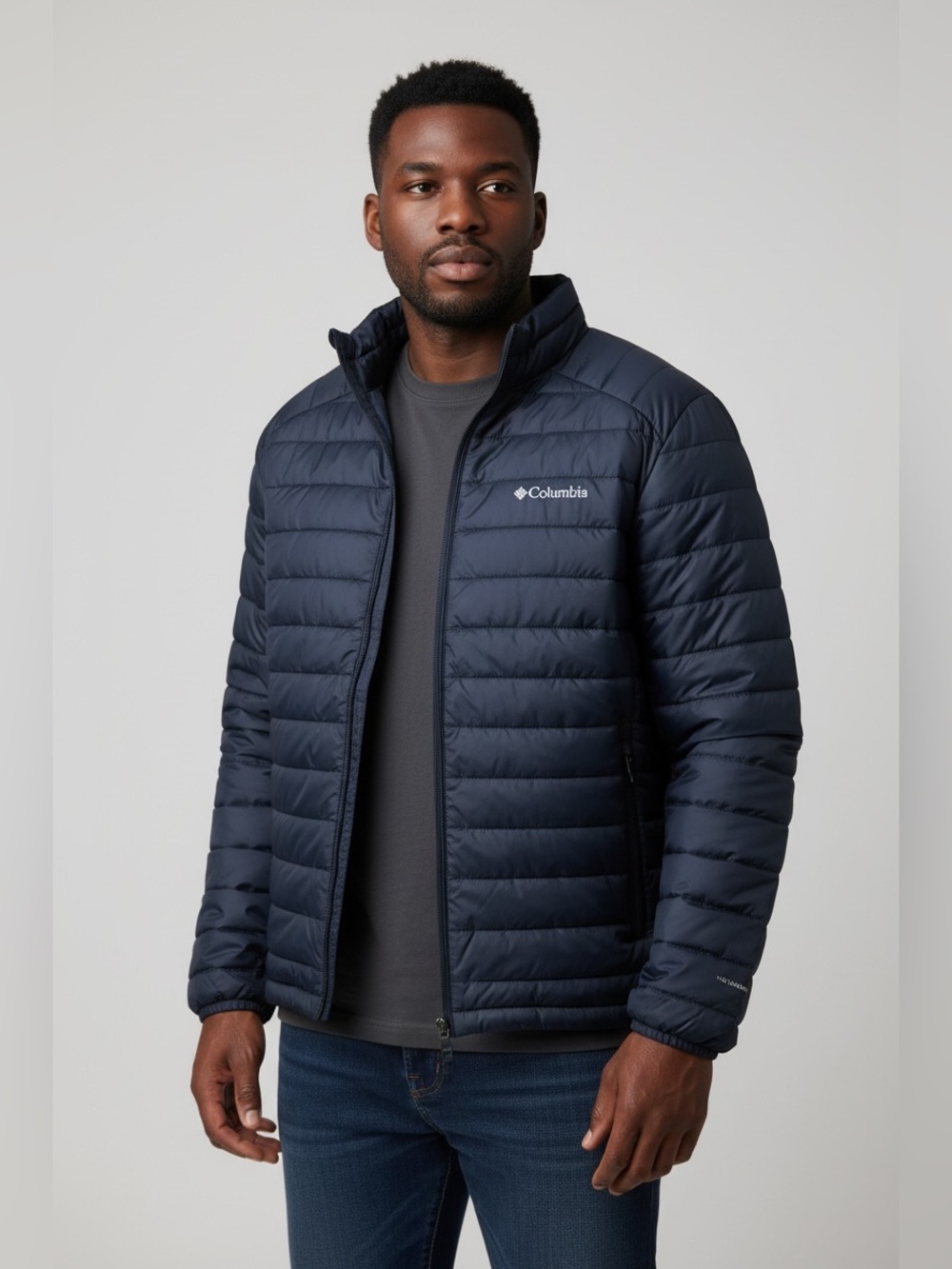 Columbia White Out Men’s 2X Jacket with Omni-Heat Thermal Reflective Lining Blue